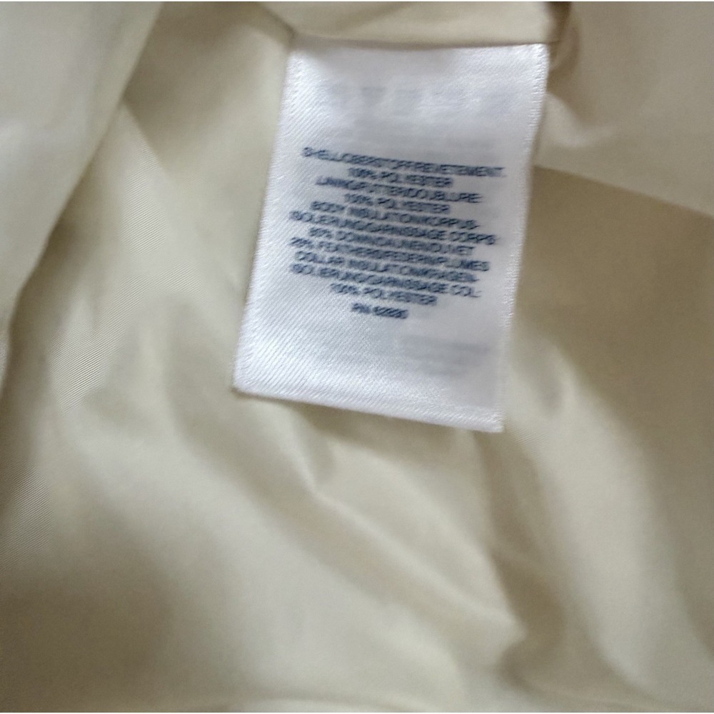 LANDS END Women's PUFFER VEST Jacket Down White Ivory Large Petite - Picture 4 of 5